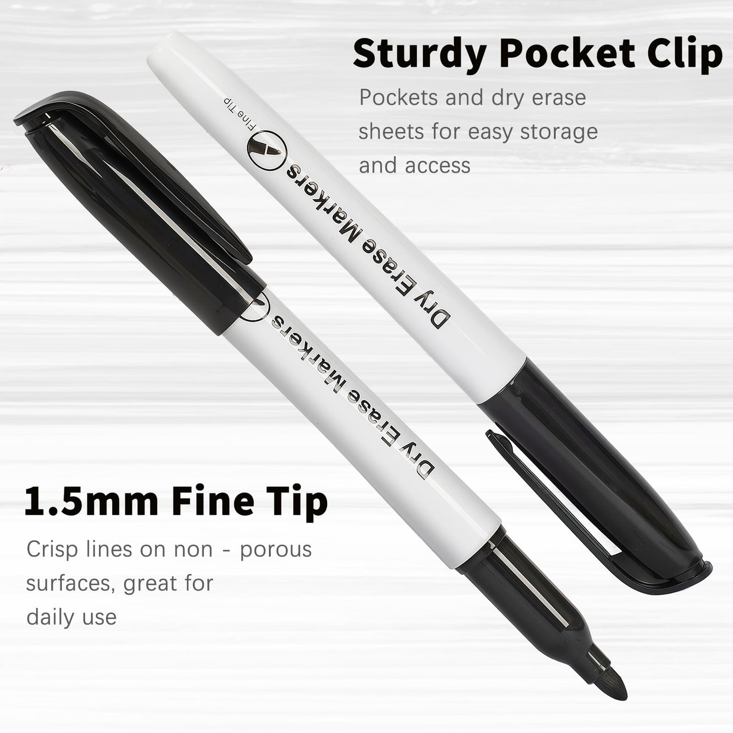 V-Opitos 144 Pack Fine Tip Dry Erase Markers - Bulk Whiteboard Erasable Black Markers, Ideal for School Classroom Office Supplies, Non-Toxic & Easy Clean for White board