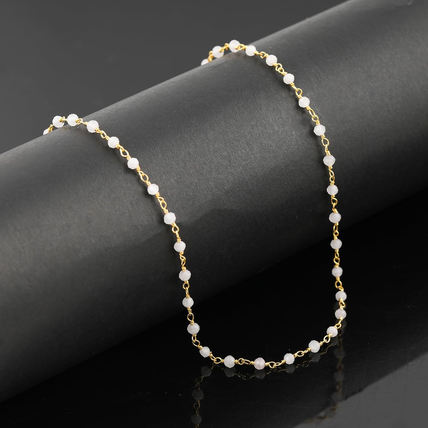 CRYSTALINES (3pcs) Natural Rose Quartz Gemstone Cluster Combo Set, 14K Gold Plated Jewelry, Quartz Crystals Rosary Chain, Handmade Bohemian Jewelry - Bracelets, Necklace, Earrings for Her