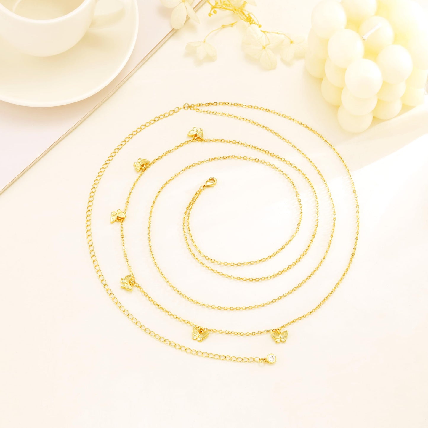 CHESKY Gold Waist Chain for Women, Dainty 14k Gold Plated 2Pcs Layered Belly Chain for The Waist Adjustable Waterproof Bikini Box Chain Non Tarnish Body Chain Jewelry Gifts for Women