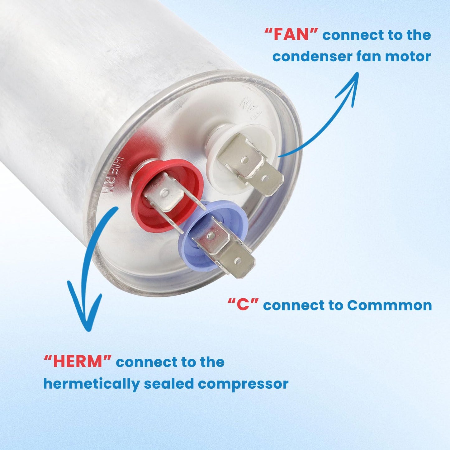 80/7.5 uF 80+7.5 MFD ±5% 370V or 440V Dual Run Start ac Capacitor for ac 80 7.5 CBB65r CBB65b and 370 440 vac Air Conditioner Capacitor for Motor Start or Heat Pump, Condenser, Pool Pump