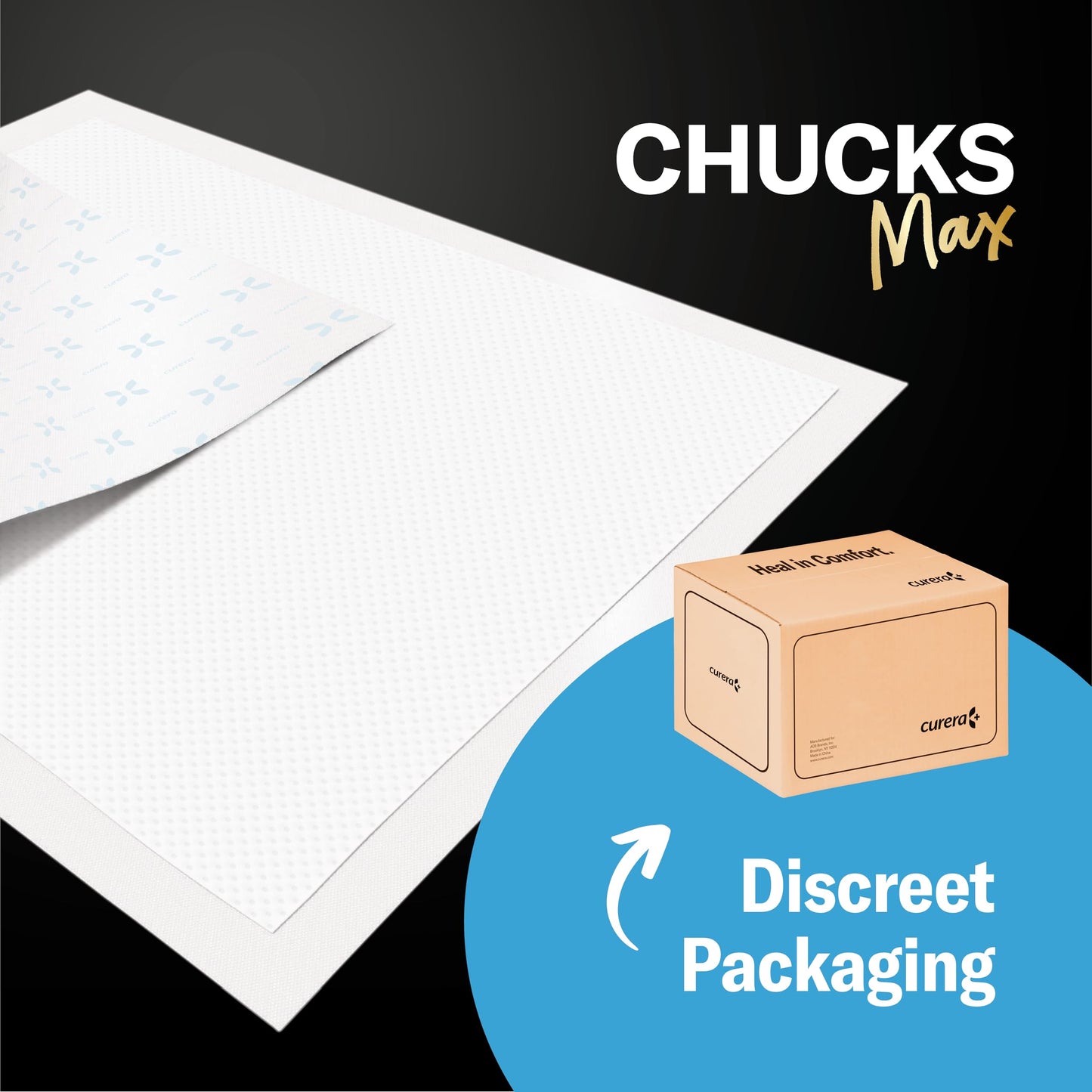 Chucks® MAX Hospital Bed Pads Disposable Adult 30 x 36 Breathable Incontinence Pads - XX-Large Pee Pads for Adults - Heavy Duty 10X Absorbency Underpads - 400 Lbs. Patient Repositioning [26 Count]