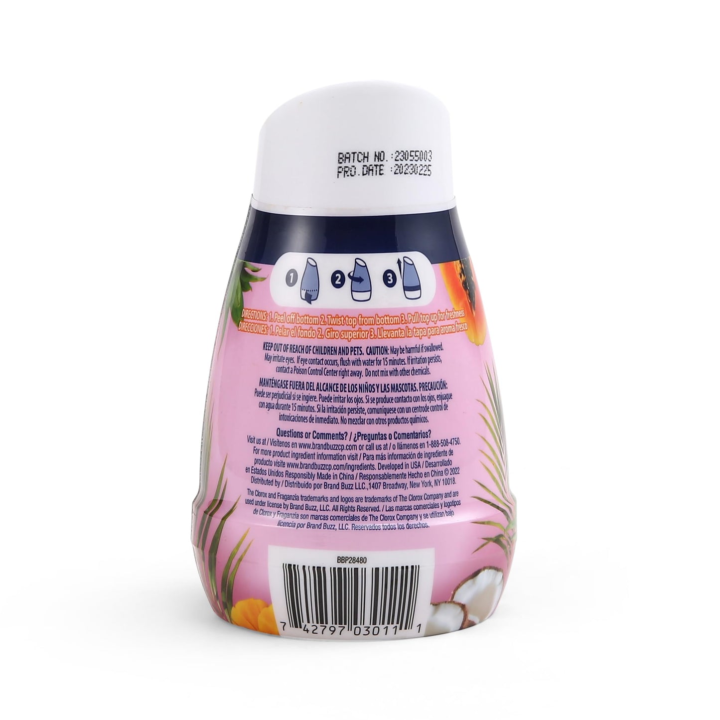 Clorox Fraganzia Gel Air Freshener Cone, Hawaiian Escape Scent - No-Plug, Battery-Free Air Freshener for Small Rooms, Closets, Kitchens, Bathrooms, Offices and More, 6 Ounce - 12 Pack
