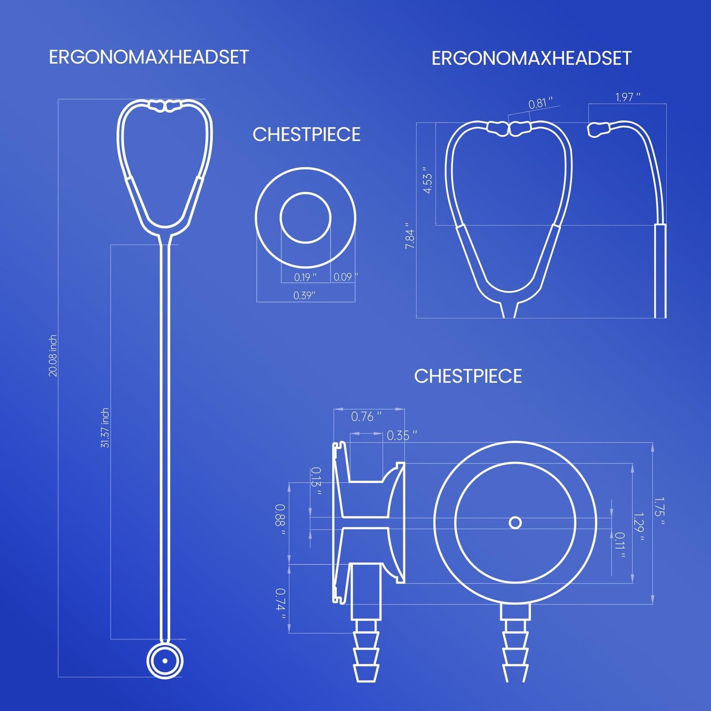 Stainless Steel Stethoscope, Dual-Frequency Chest Piece, Bell & Diaphragm & Pediatric Diaphragm, Noise-Reducing Silicone Ear Tips, Ideal for Doctors, Nurses, Students Use