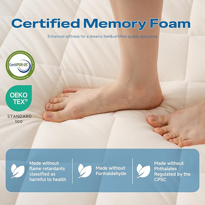 Aircliff Japanese Floor Futon Mattress Queen Size, Roll Up Tatami Mat, Sleeping Pad, Shikibuton, CertiPUR-US Certified Foam Floor Bed Mattress for Sleeping, Dormitory, Guest Bed, Designed in Japan