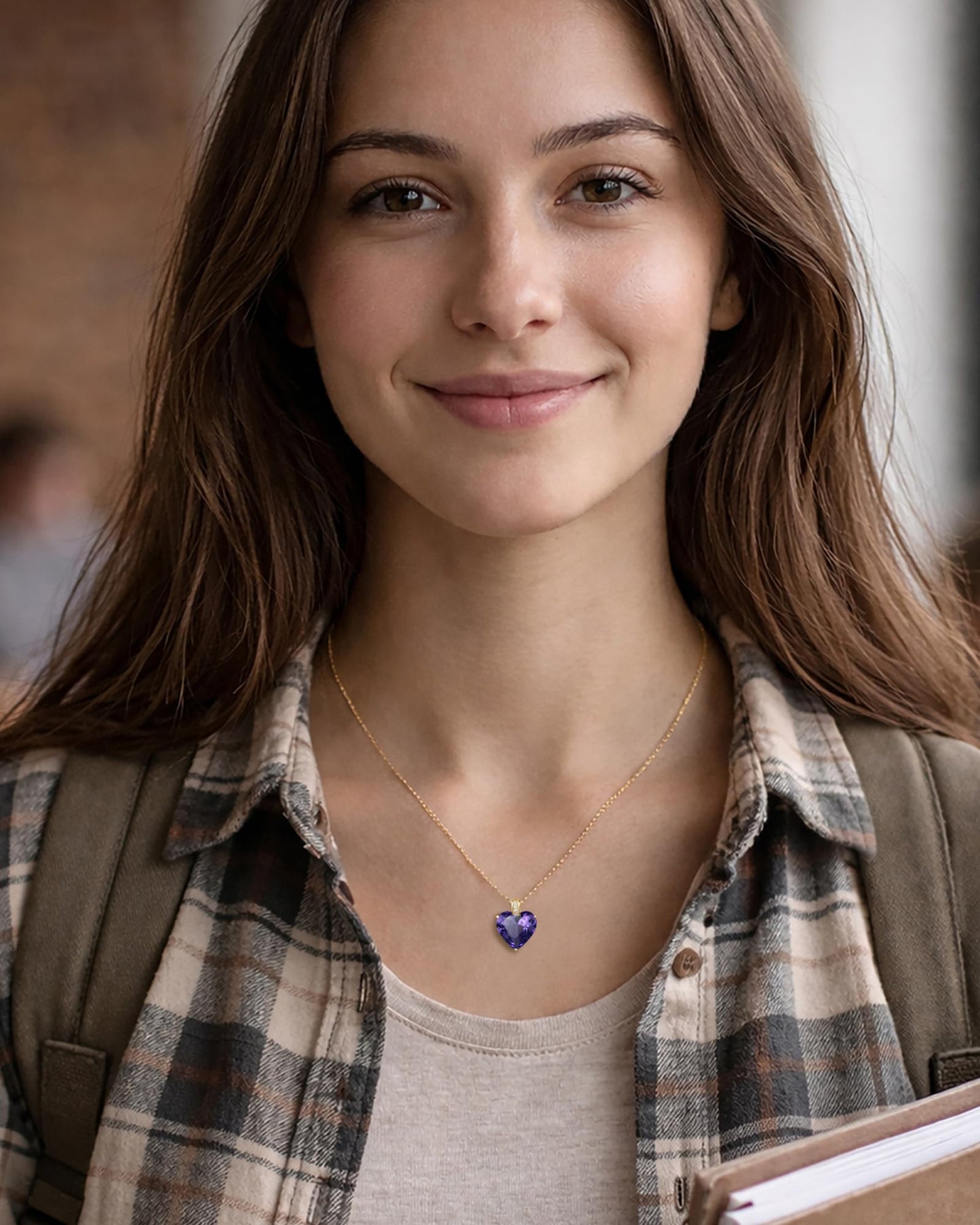 MIDDLUX Heart Necklaces for Women, Garnet Necklace, Birthstone Necklace for Women, Garnet Jewelry, January Birthday Gifts for Women, January Birthstone Necklace