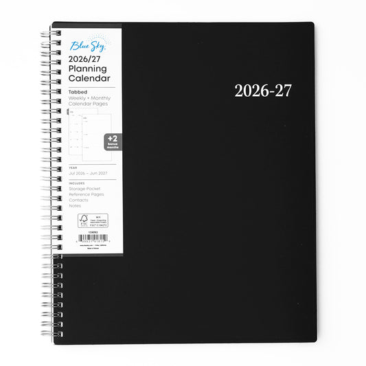 Blue Sky 2026-2027 Weekly and Monthly Academic Year Planner Calendar, July 2026 - June 2027, 8.5" x 11", Flexible Cover, Wirebound, Laminated Tabs, Enterprise