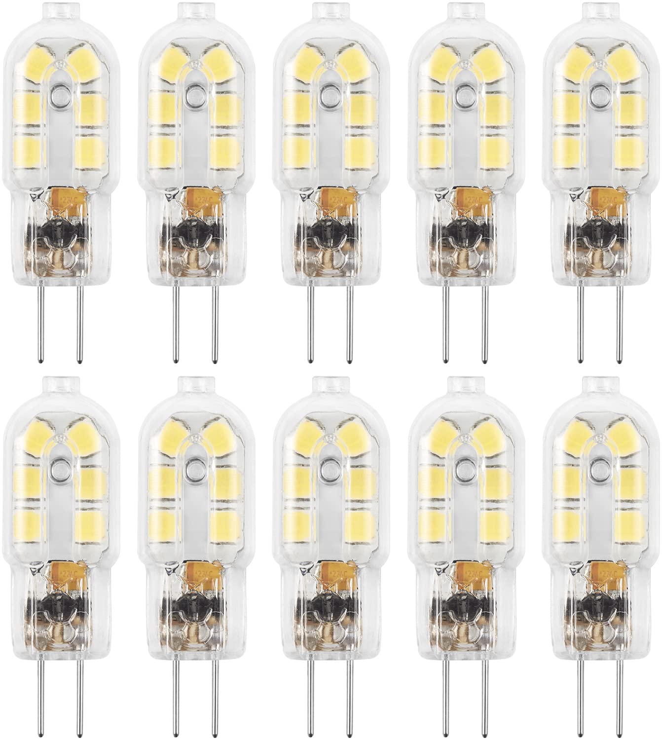 Amazing power G4 LED Bulb, 12V Bi Pin 20W Halogen Bulb Replacement, NOT Dimmable, Warm White 3000K, 10-Pack