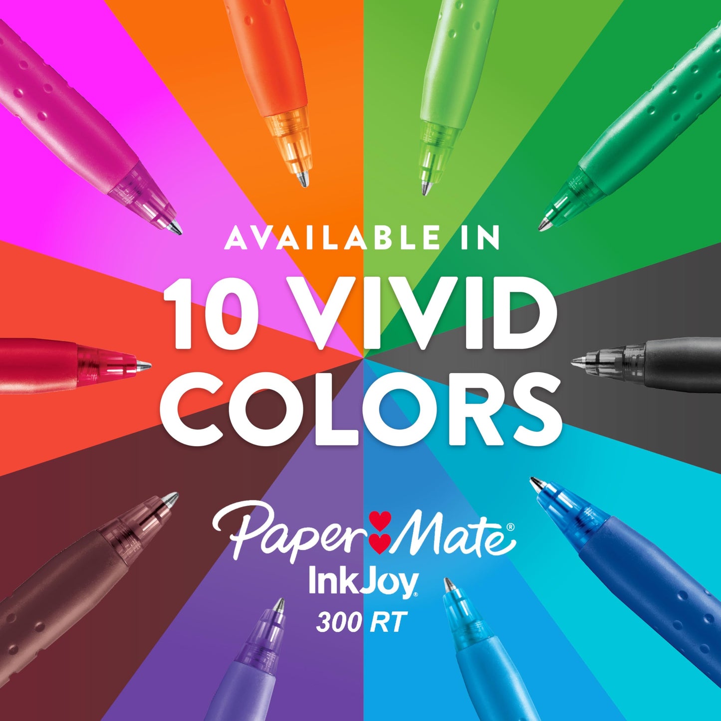 Paper Mate InkJoy 300RT Retractable Ballpoint Pens, Medium Point (1.0mm), Black Ink, 36 Count - Office Supplies, Journaling, Writing, Note-Taking