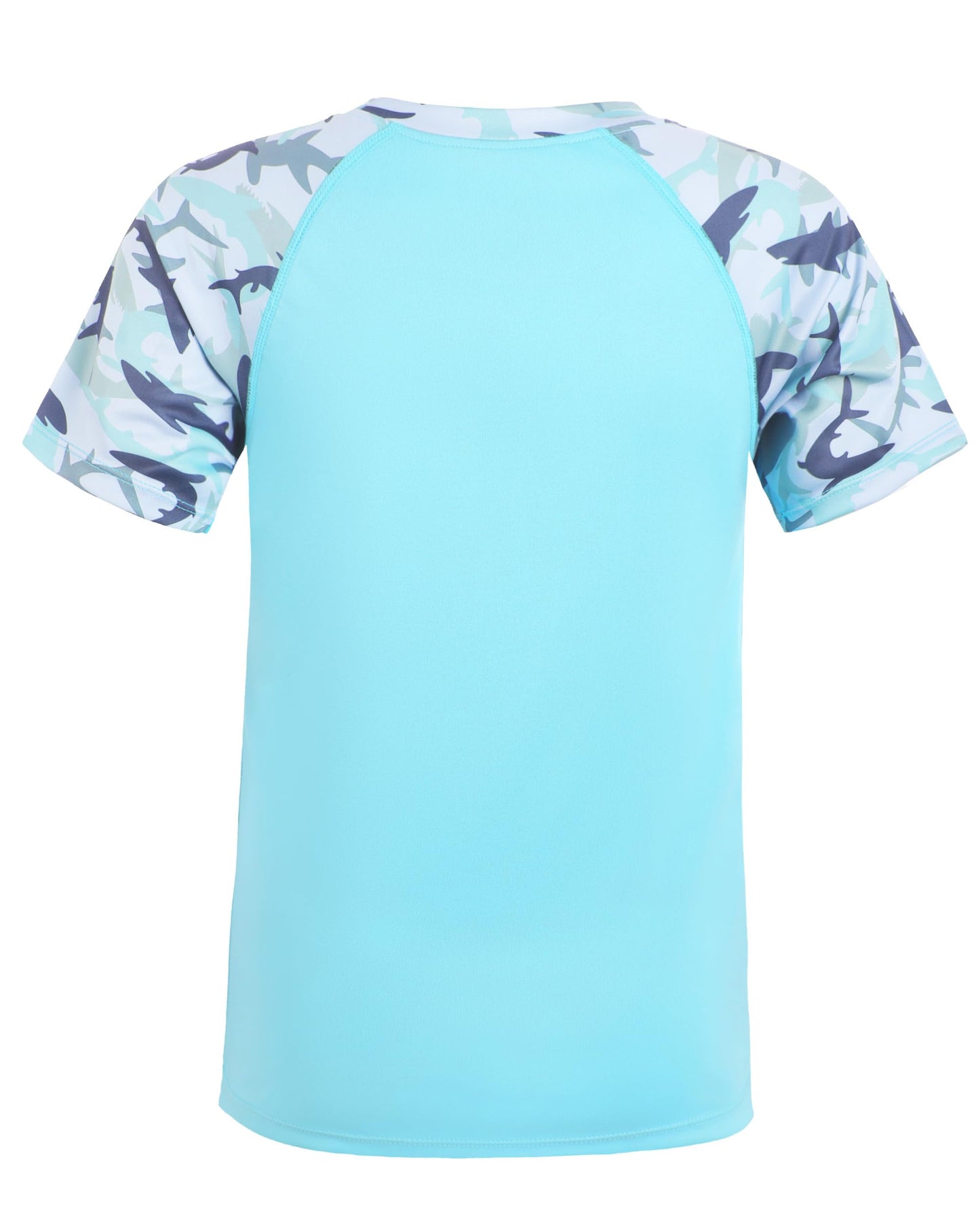 Roadbox Boy's UPF 50+ Rash Guard Swim Shirt, Short Sleeve Water Surf Fishing Sun Shirts, Kids Youth UV Protection Rashguard Blue