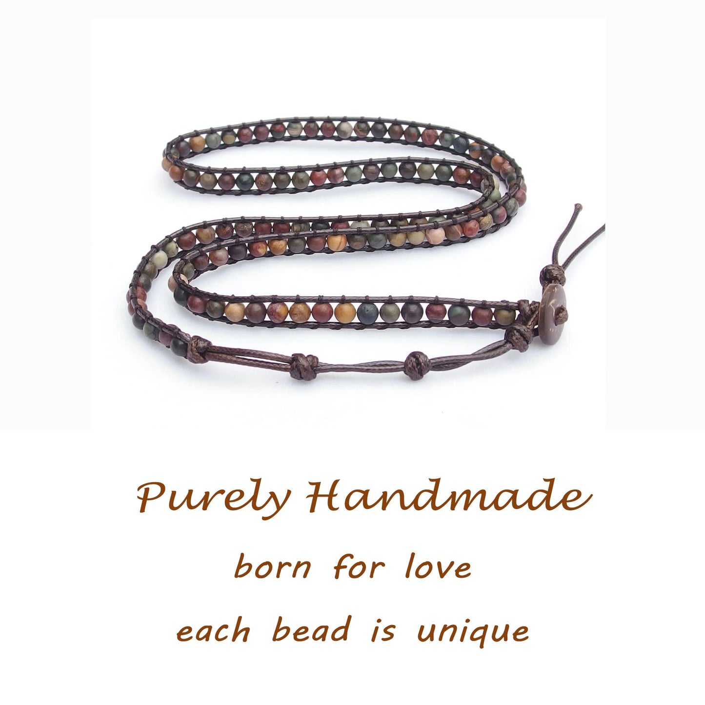 Ayriwoyi Wrap Bracelet for Women Colorful Beaded Wrap Bracelet for Women Natural Stone Adjustable Bohemian Bracelet Handmade