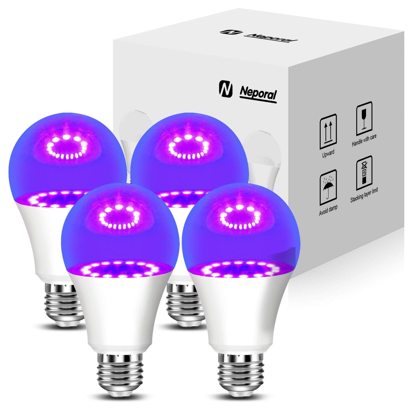 Neporal A15 Amber LED Light Bulb 1800K, True Blue Light Blocking Sleep Aid Bulb for Bedroom Nursery, 7W Replacement for 40W, Soft Warm Glow to Protect Melatonin, E26 Base (1, Purple)