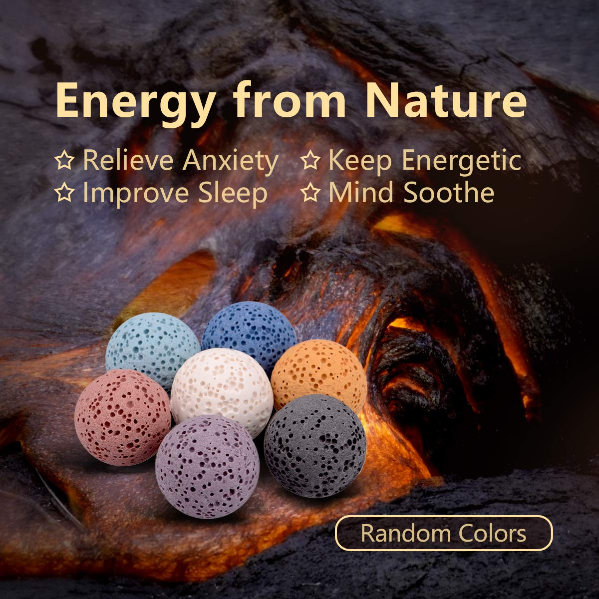 INFUSEU Sakura Tree Aromatherapy Necklace, Essential Oils Diffuser Locket Pendant with 7 PCS Lava Rock Stones and 24" Link Chain