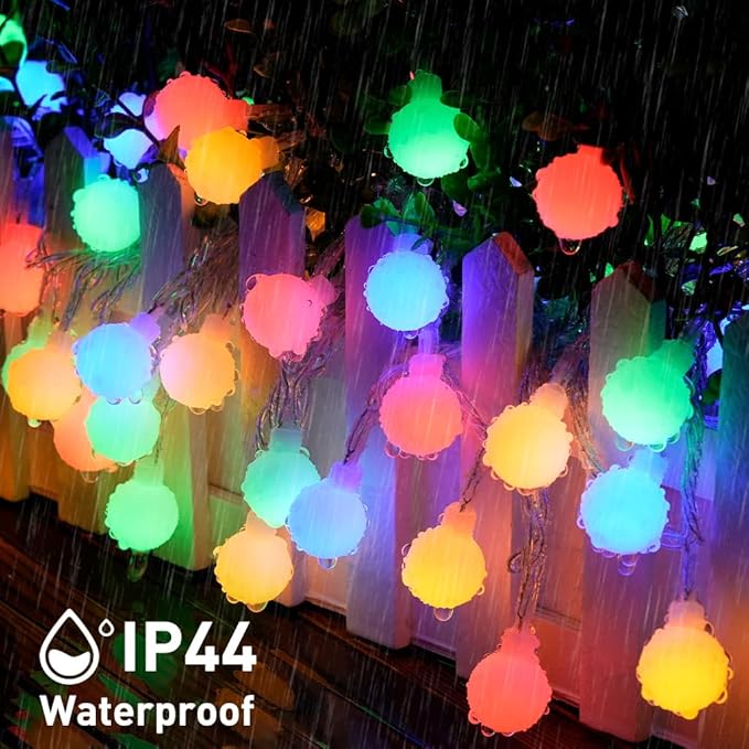 JMEXSUSS Globe String Lights Indoor, Color Changing Christmas Lights Plug in, Warm White & Multicolor String Light with Remote for Bedroom Room Tree Party Christmas Decor