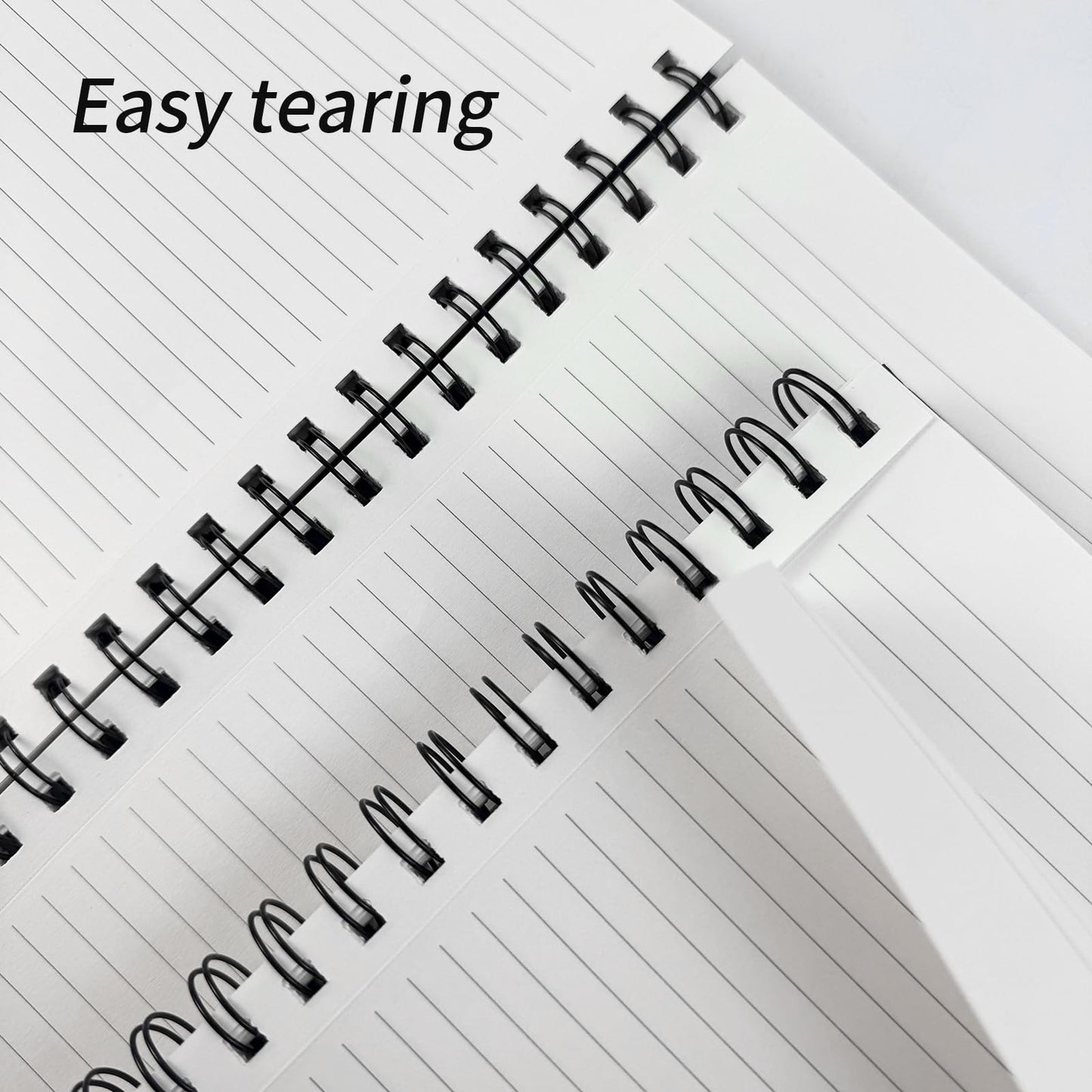 Ouzoustate Lined Spiral Notebook B5 Black Journal 7.48'' X 10.18''-4 Pack 7mm College Ruled Hardcover Notebooks 160 Pages 100GSM Thick Paper for Note Taking School Office Supplies
