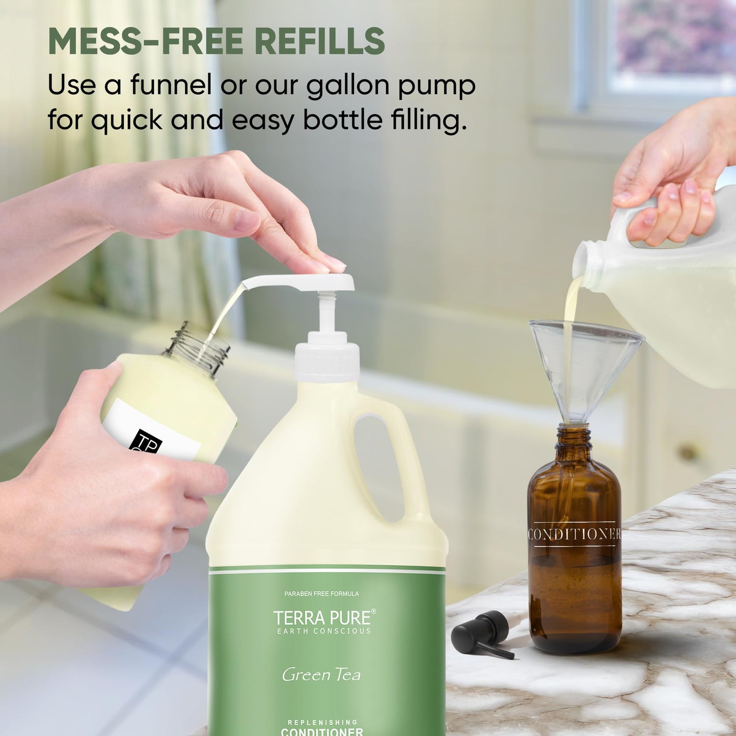 Terra Pure Hotel Conditioner | Four Gallons | Designed to Refill Soap Dispensers (Set of 4)