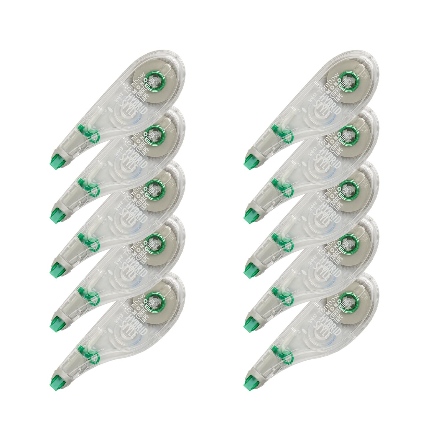 Tombow 68721 MONO Hybrid Correction Tape, 10-Pack. Easy To Use Applicator for Instant Corrections