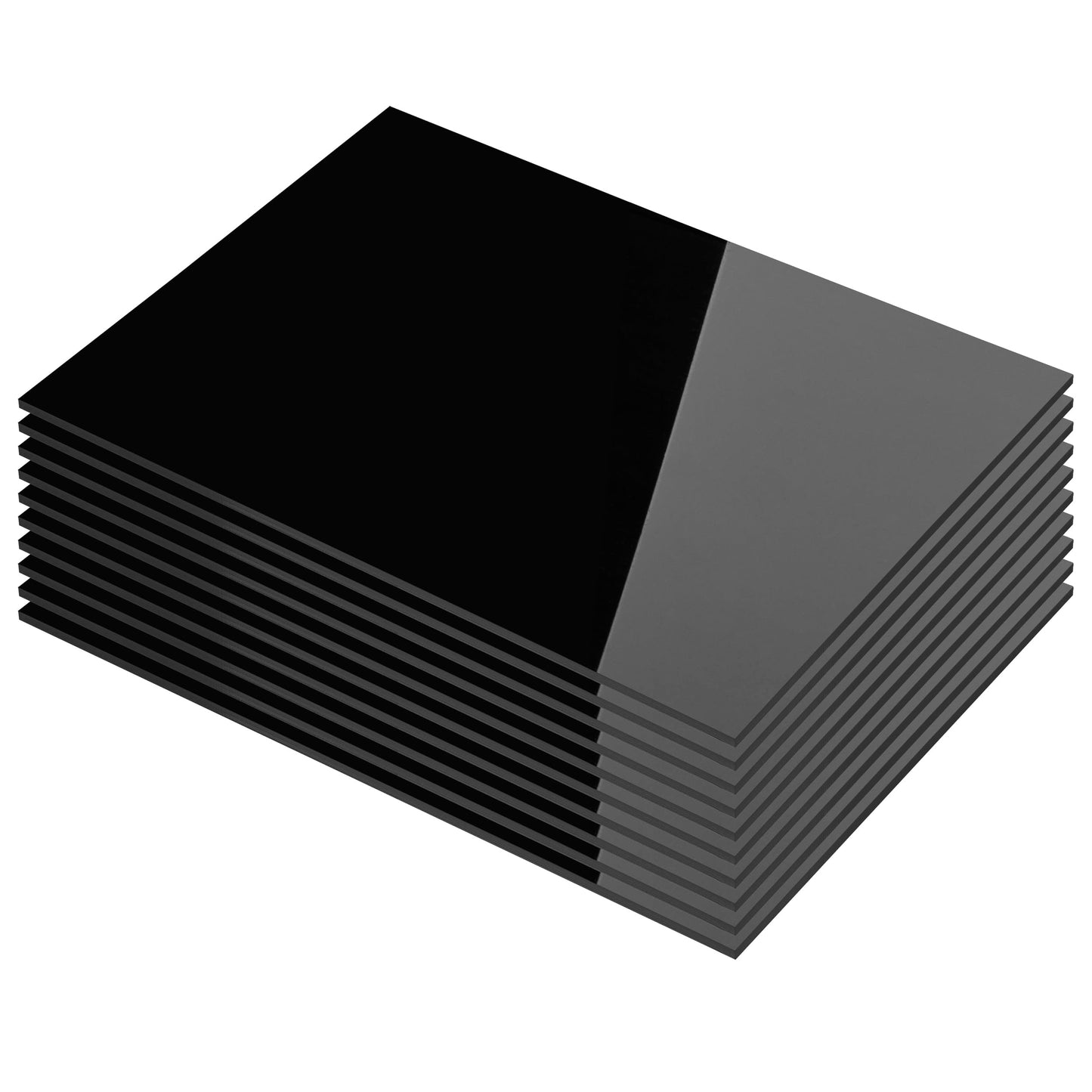 KAITELA Pack of 10 Black Acrylic Sheet 8" x 10" Cast Plexiglass Panel 1/8" Thick (3mm) Plastic Board for Craft Projects, Laser Cutting, Photography, Sign