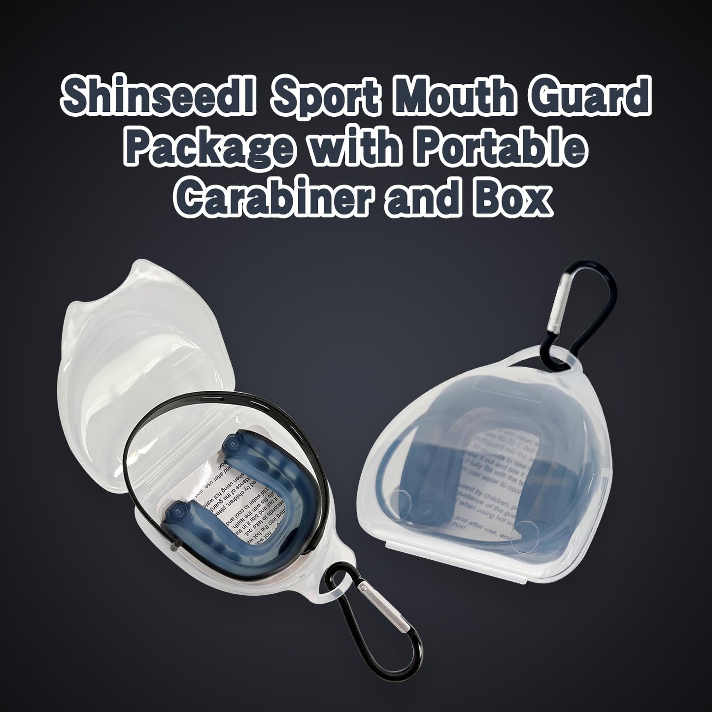 Shinseedl 2 Pack Youth Football Mouth Guard with Strap and Case, Adults Sports Mouthguard Mouth Pieces for Football, Boxing, Basketball, Rugby, Hockey, Lacrosse, MMA, Wrestling, Soccer (Youth)