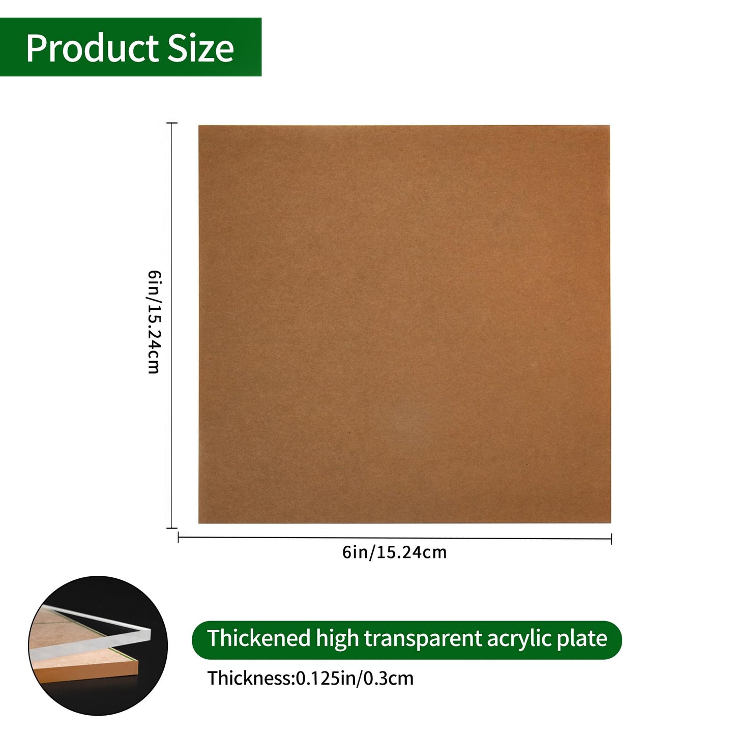 Lesnlok 6 Pieces 6 x 6 Acrylic Sheet 1/8 Thick 3mm Plexiglass Sheet,for Sign,Craft,Photo Frame, DIY Display Projects (6, 6 x 6 x 1/8)