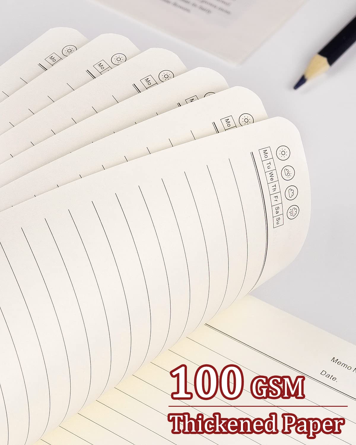 Dynta Spiral Notebooks A5 Lined 5Pcs College Ruled Journals Bulk Thick Paper for Work, Study, Notes Taking, Gifts 120 Pages/60 Sheets Kraft Brown