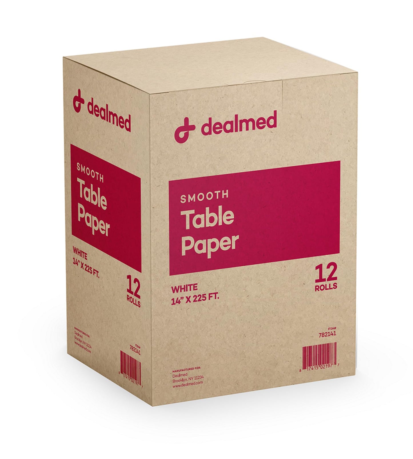 Dealmed Exam Table Paper (12 Rolls) 14” x 225' Smooth, White Medical Exam Cover for Doctor’s Offices, Medical Facilities, Patternmaking, Tracing and More