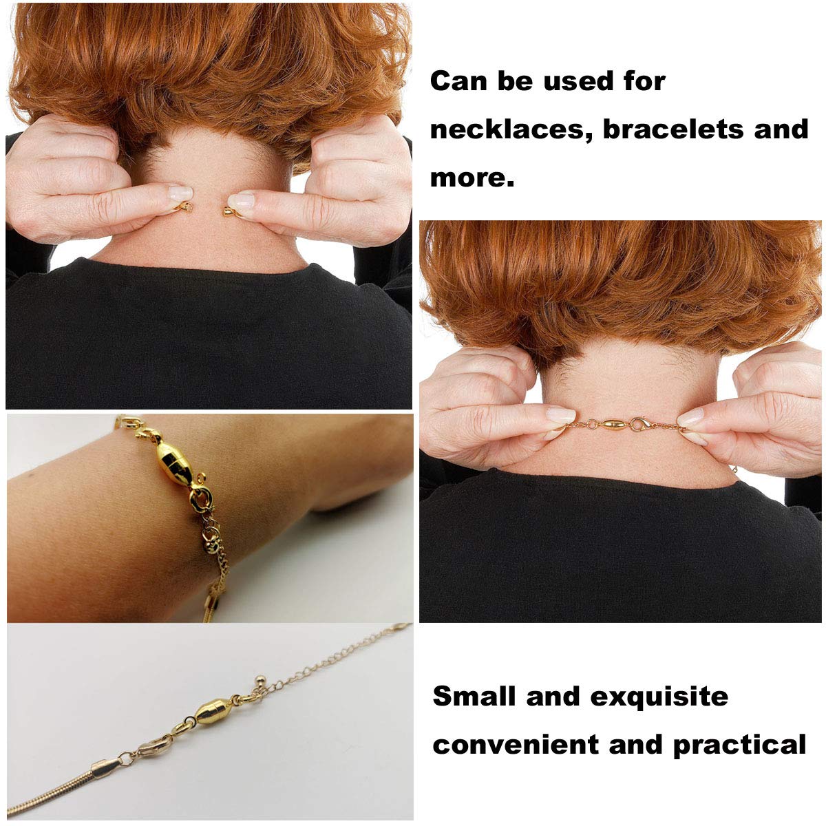 Zpsolution 6mm Magnetic Jewelry Clasps Lobster Clasp Oval Shape for Necklace Bracelet 8 pcs