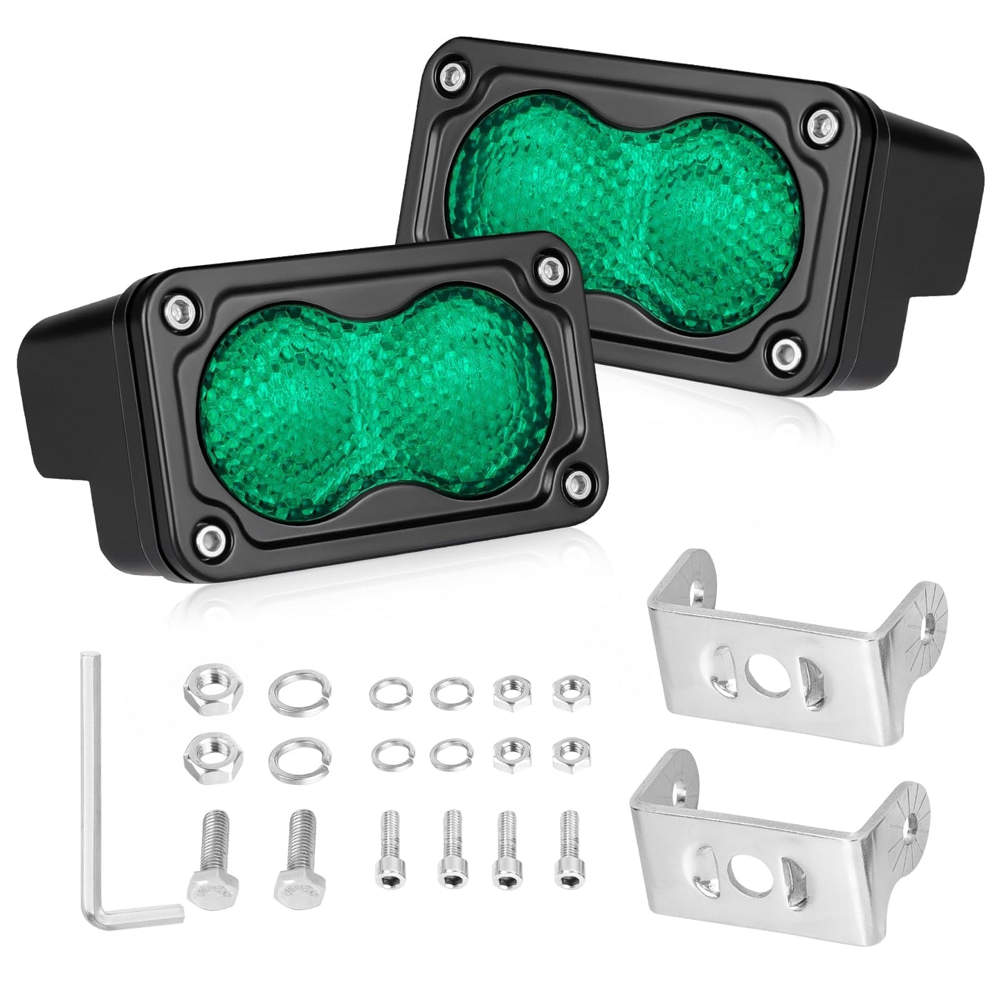 Green LED Pods, AKD Part 3 40W Diffused CREE LED Pod Lights Green Hunting Fishing Light Pods Scene Chase Light Bars for Truck Pi