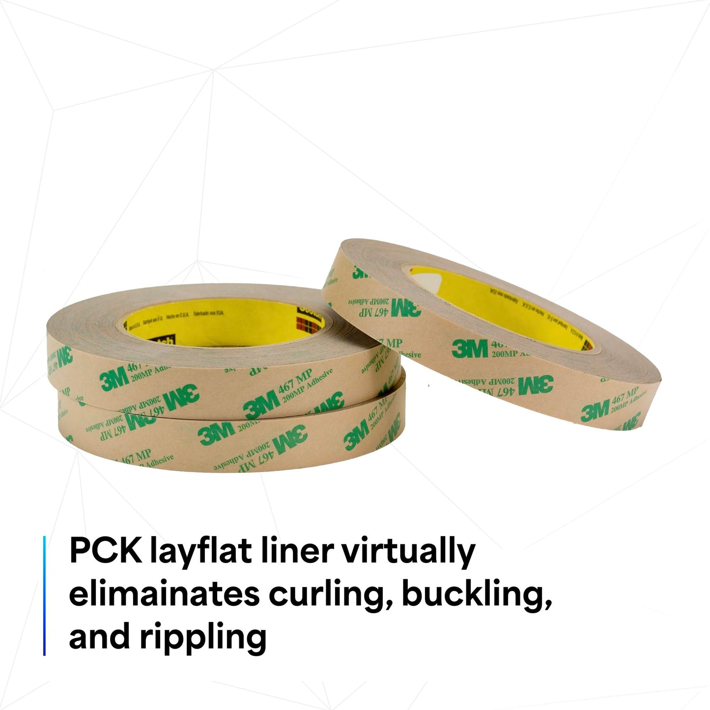 3M 467MP Clear Adhesive Transfer Tape, 2" Width x 20yd Length (1 roll)