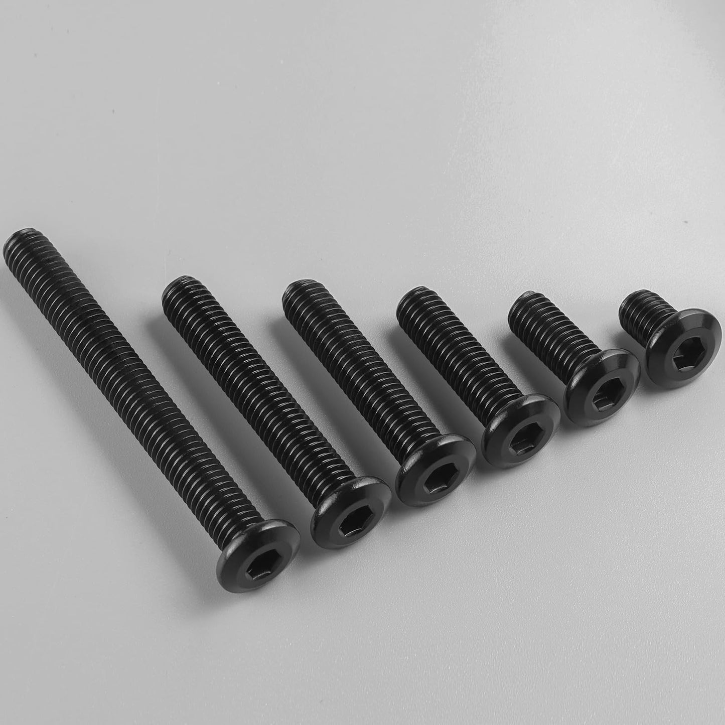 100Pcs 1/4-20 Bolt, 1/4-20 x 3/4" Flat Head Hex Socket Cap Screws, 304 Stainless Steel 18-8 Furniture Bolts, Black Zinc Finish, Full Thread (with Hex Spanner)