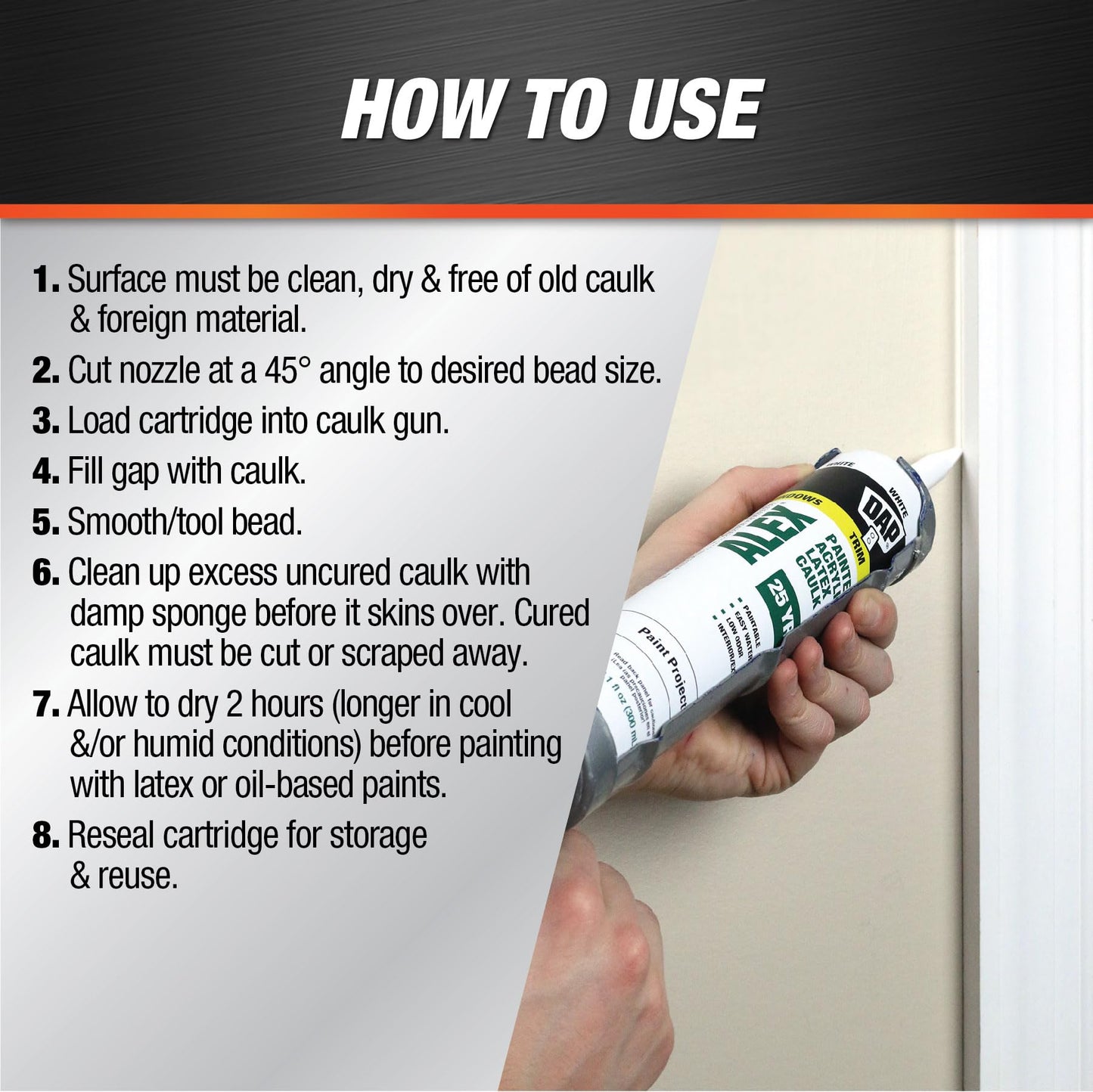 DAP Alex Painter's Acrylic Latex Caulk, White, 10.1 Oz, 30 Pack (7079818609)