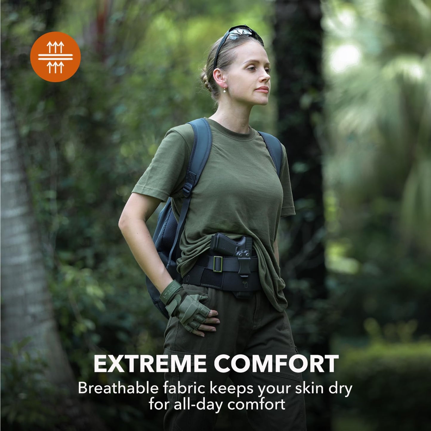 MUNALO Belly Band Holster for Women & Men Gun Holsters for Concealed Carry Tactical Pistol Belt Compatible with Any Kydex Holster for Running, Hiking, Jogging & EDC (Kydex Holster not Included)
