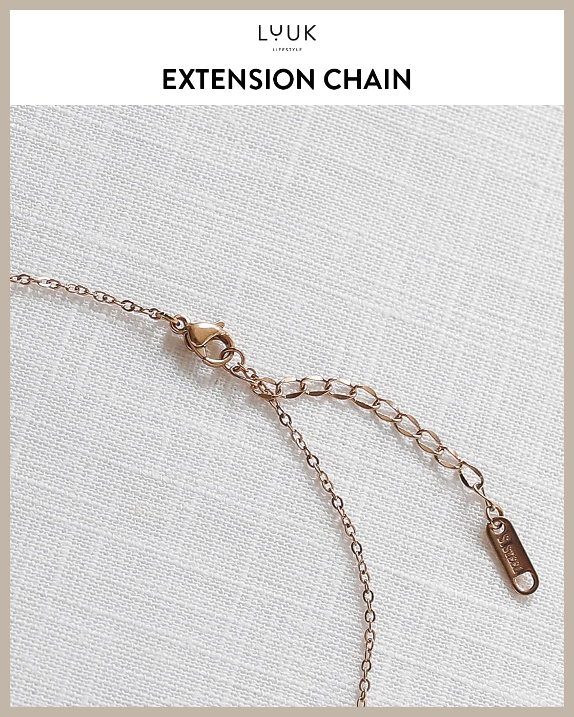 LUUK LIFESTYLE Filigree necklace with Gingko leaf pendant, HAPPINESS card, Stainless steel, Gift for women, 19” waterproof hypoallergenic chain, Rose gold