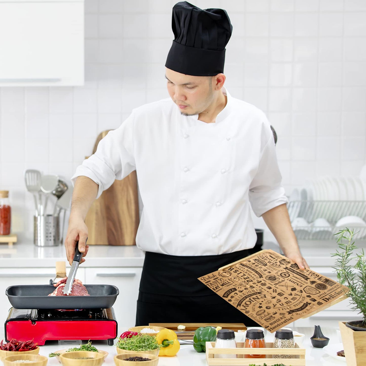 600 Pcs 12 x 12 Inch Deli Wax Paper Sheets Grease Resistant Tray Basket Liners Newsprint Paper Water and Grease Proof Sandwich Wrapping Square Hot Dog Wrappers for Food Baking (Brown)