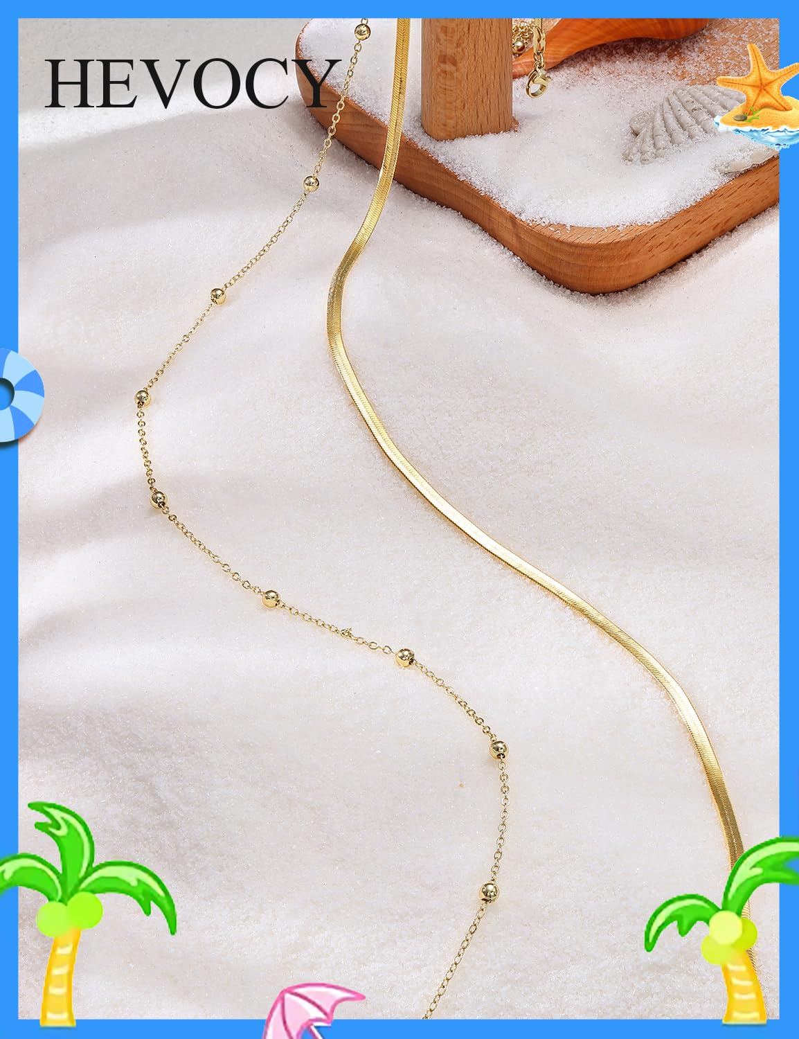 HEVOCY Gold Waist Chain for Women, Trendy Layered Belly Chain Jewelry, Adjustable Body Chain for Beach & Summer Outfit