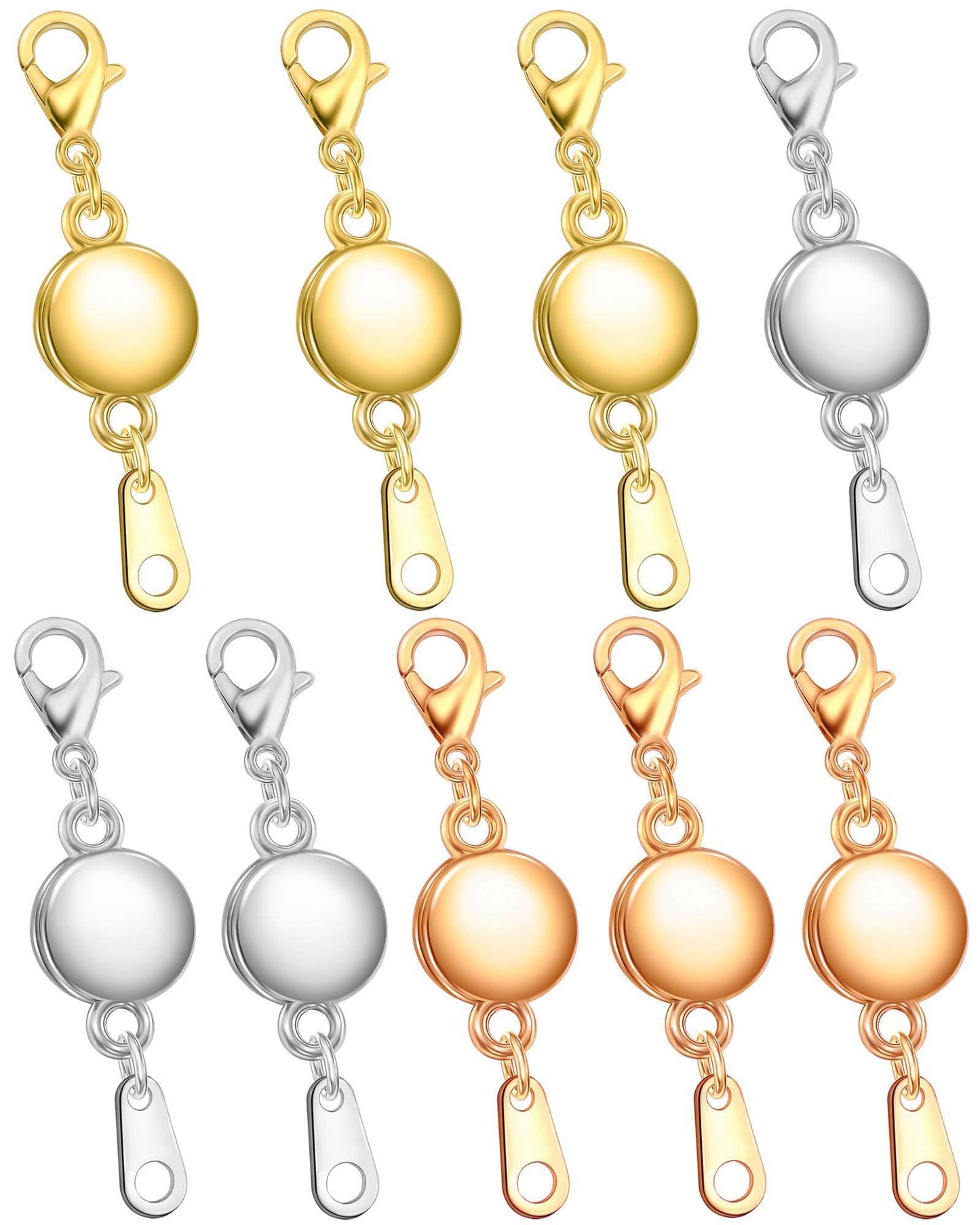 Dailyacc Necklace Clasps and Closures - Round Bracelet Extender Clasps for Jewelry Making