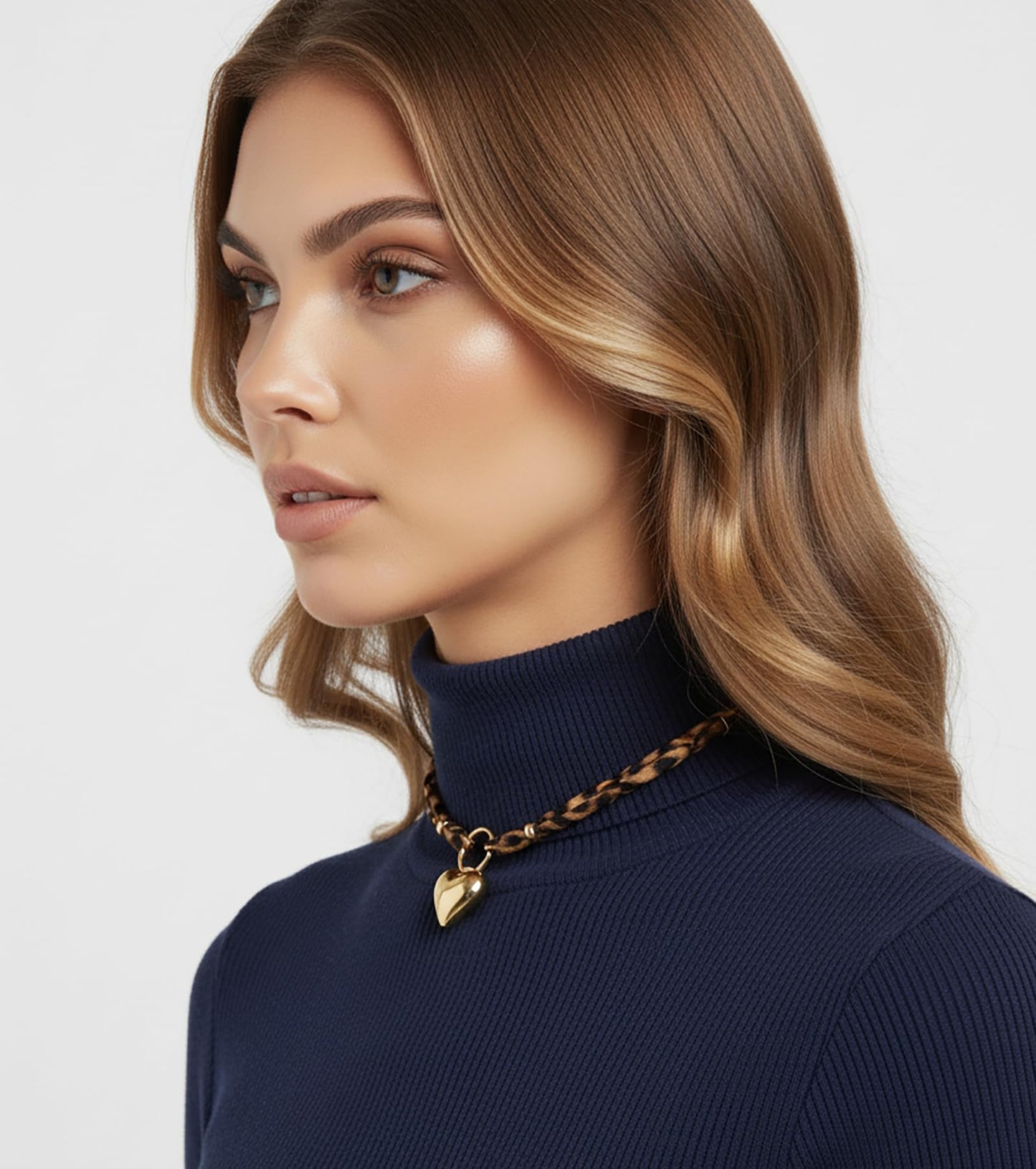 Wailike Scarf Necklace with Charm for Women Leopard Choker Necklaces Silk Tie Necklaces Scarfs Choker Necklaces Jewelry SV1