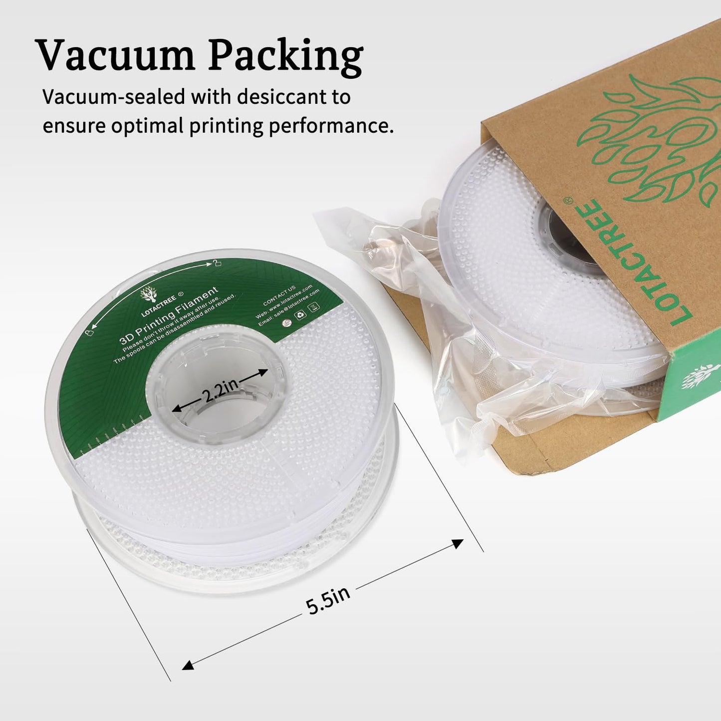 LOTACTREE White TPU Filament 1.75mm, 95A Rubber-Like 3D Printer Filament, Flexible TPU Filament Accuracy +/-0.03mm, 1KG (2.2lb)