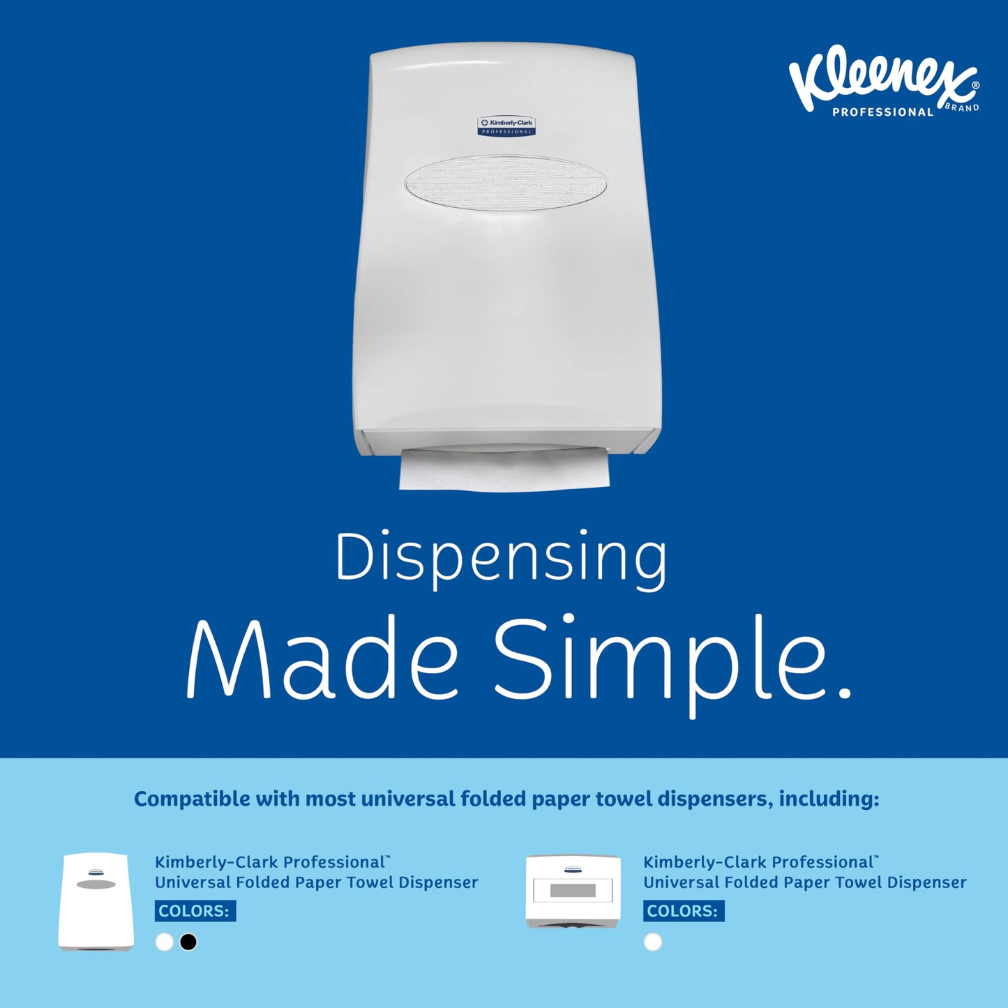 Kleenex Professional Universal C-Fold Folded Paper Towels, Bulk (01500), Absorbent, White (150 Sheets/Pack, 16 Packs/Case, 2,400 Sheet Total)