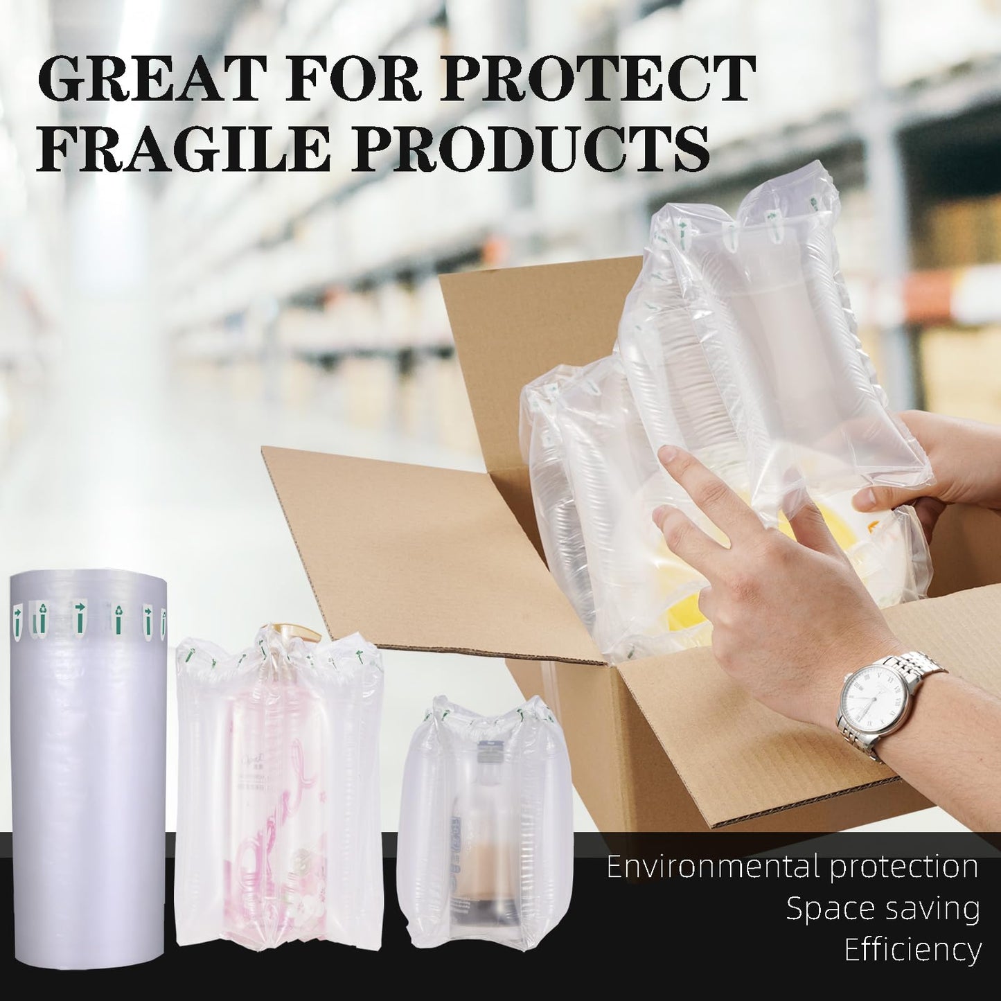 400 Count Packing Air Pillows for Shipping Supplies Box Filler Alternative to Packing Peanuts for Size 4.72" x 9.84"，Suitable for small transport companies