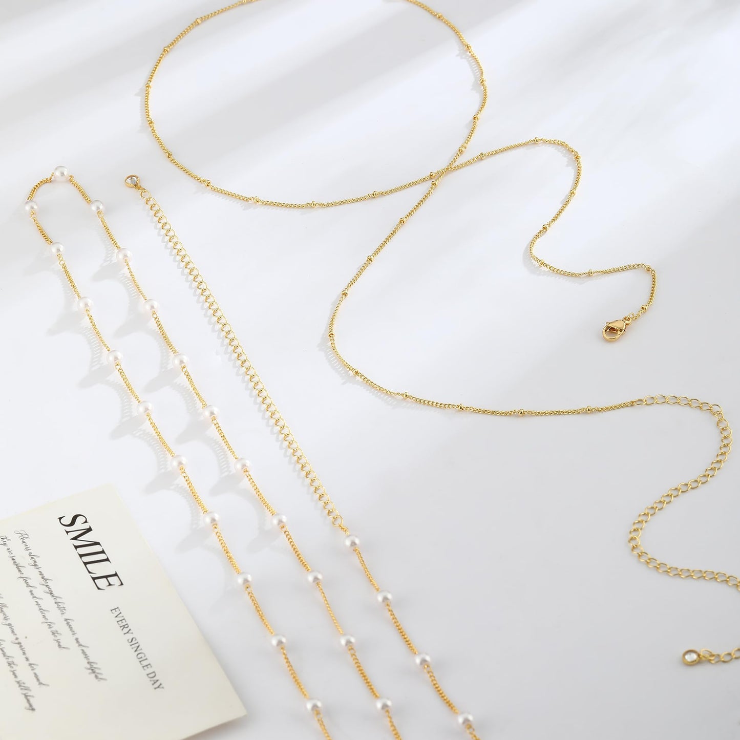 MFRYK 2PCS 14K Gold Plated Waist Chain Layered Pearl Satellite Belly Body Chain Boho Beach Waist Chains For Women Adjustable Waterproof Sexy Bikini Body Chain Jewelry For Women