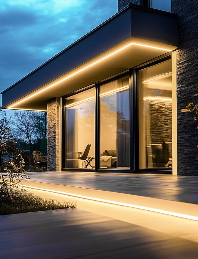 GZBtech AC 110-120V LED Strip Lighting 132FT/40M, 2800K Warm White IP65 Waterproof Outdoor Strip Lights, 60LEDs/M SMD2835 Cuttable & Connectable LED Rope Light for Indoor Outside Exterior, ETL Listed