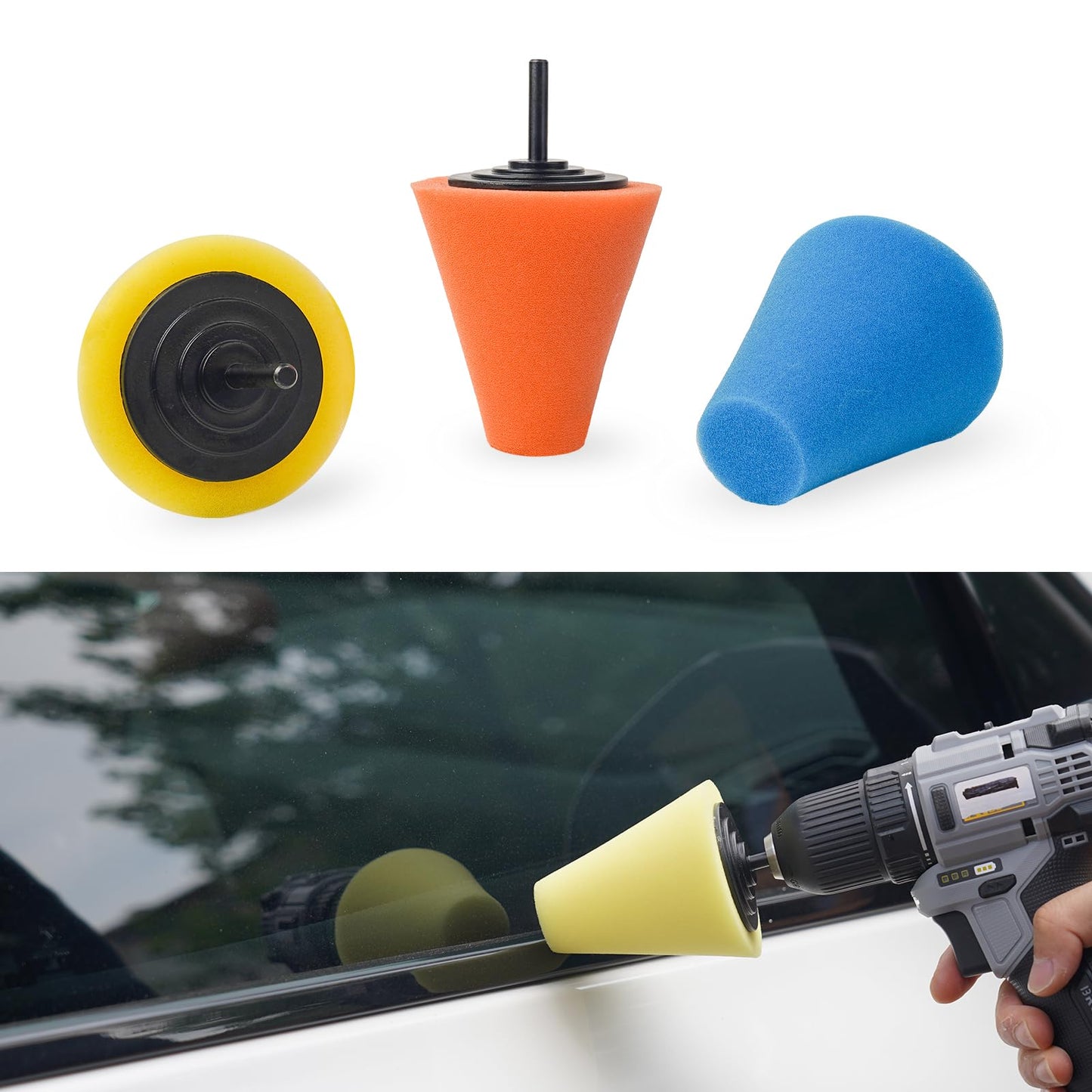 Unicaravan Aluminum Wheel Polishing Kit for Drill Buffing Wheel for Car Motorcycle Wheel Rim Manifold Polishing for Stainless Steel Chrome Wood Plastic Ceramic Glass Woods Machine Jewelry etc 31PCS