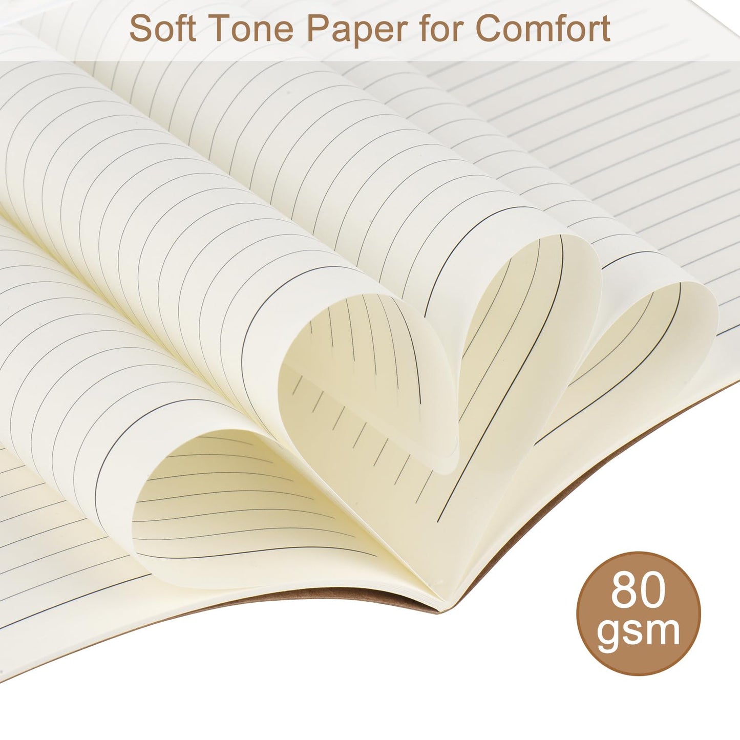 ZCZN 100 Pack A5 Kraft Notebooks Bulk, 8.15x5.5 Inches Lined Paper Journaling Notebooks, Notebooks for Work, Composition Notebooks for School, Journal Notebooks for Office, 60 Pages