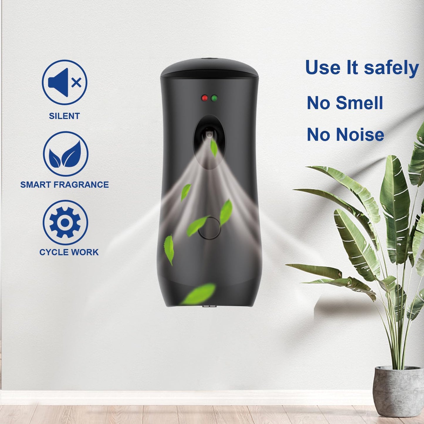 Automatic Air Freshener Spray Dispenser (2-Pack), Free Standing or Wall Mounted Adjustable Aromatherapy Machines for Home, Indoor, Bathrooms, Offices, Hotels and Commercial Places (B-01)