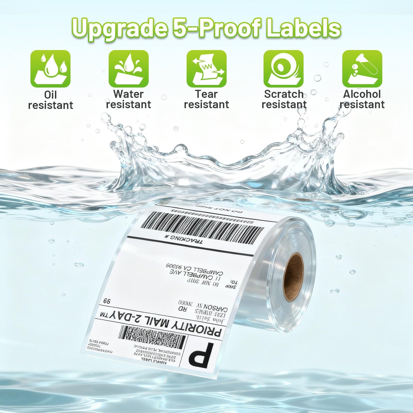 Omezizy 4x6 Thermal Labels, Shipping Address Label (Pack of 250 4x6 Roll Labels) - Compatible with JADENS, ASprink, Phomemo, Rollo, Zebra, Omezizy and Other Thermal Printers