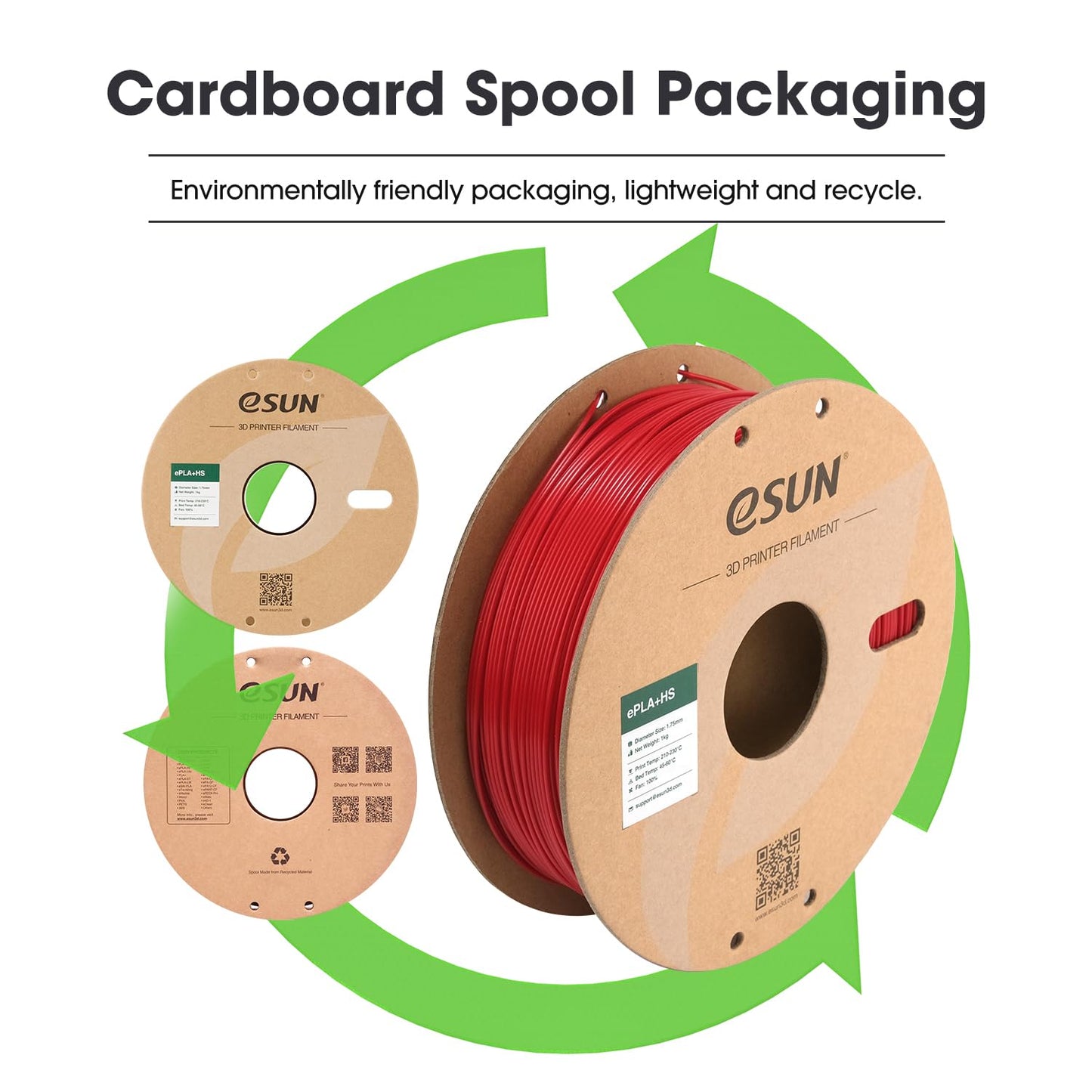 eSUN High Speed PLA+ Filament 1.75mm, 3D Printer Filament Speedy PLA Plus for Fast Printing, 1KG per Spool, 2 Spools 3D Printing Filament, Fire Engine Red