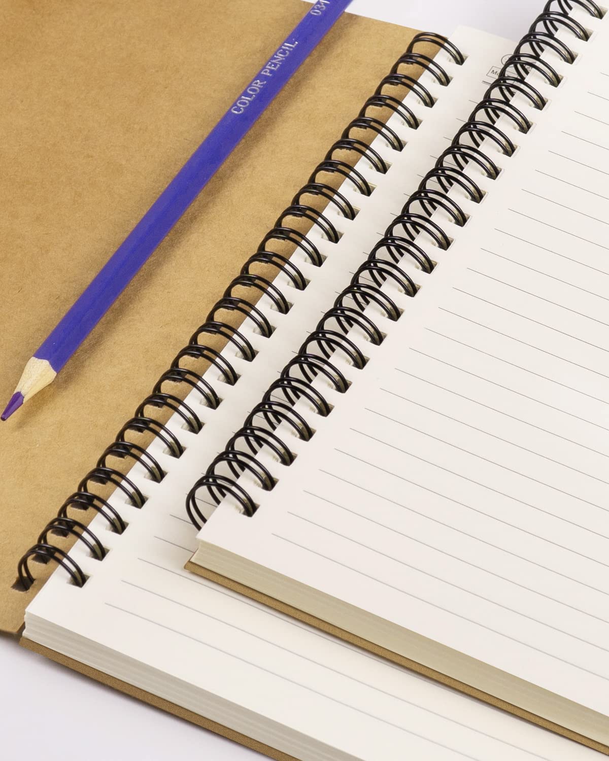Dynta Spiral Notebooks A5 Lined 5Pcs College Ruled Journals Bulk Thick Paper for Work, Study, Notes Taking, Gifts 120 Pages/60 Sheets Kraft Brown