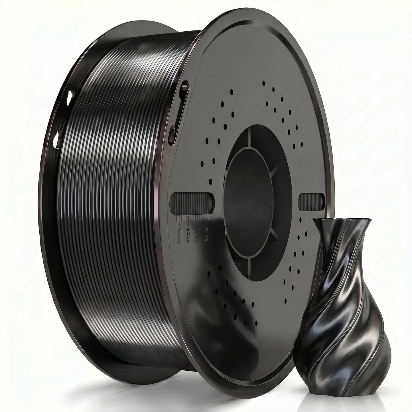 Miailuy Silk Filament PLA 1.75mm Silk 3D Printer Filament, Silk 1kg Spool (2.2lbs), Dimensional Accuracy +/- 0.02 mm, Fit Most FDM Printer (SilkBlack)
