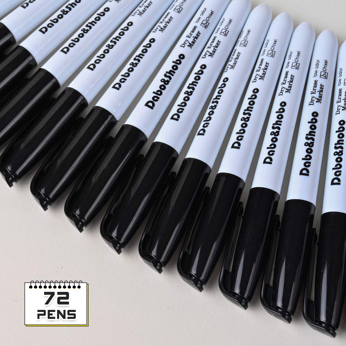 Dabo&Shobo Dry Erase Markers, （80 Count, Black,Chisel Tip）-White Board Markers/Pens ，Very Suitable for Writing on The School、 Office 、Home Dry Erase whiteboard Mirror Glass…