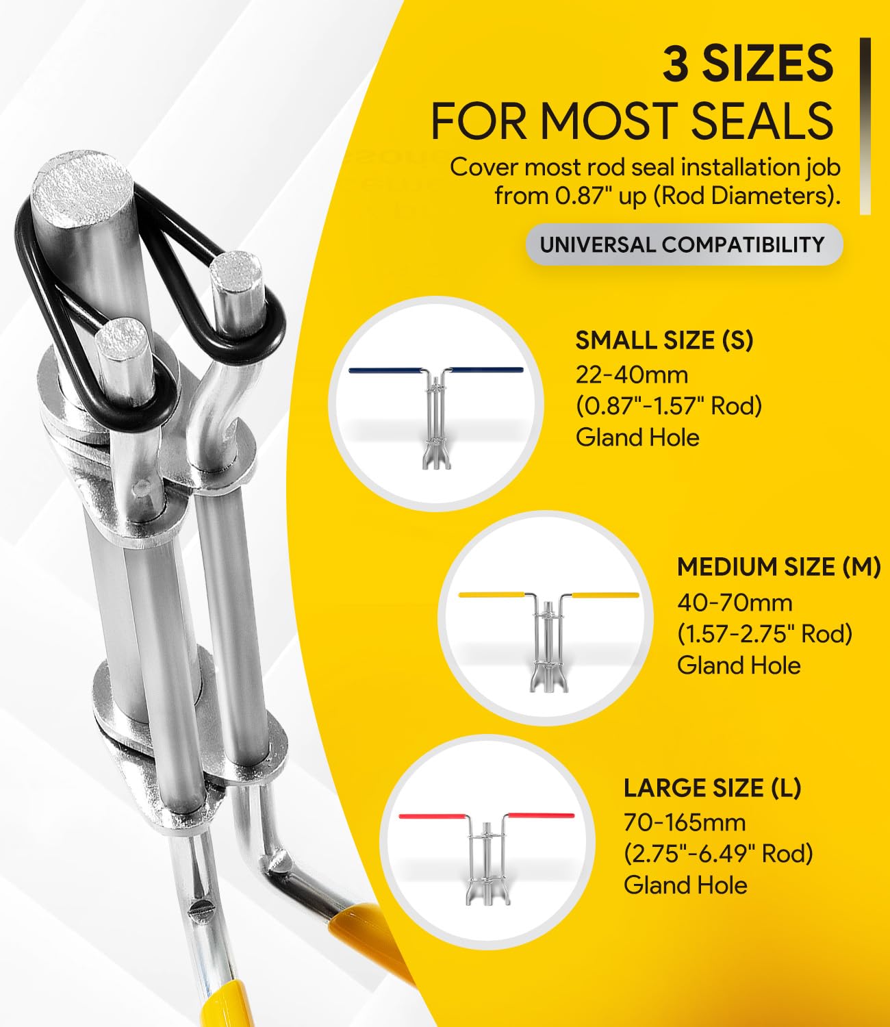 5 Pack Hydraulic Seal Installation Tool Kit, Hydraulic Cylinder Piston Repair Seal Tools, U-Cup Rod Seal Installation Tool Kits, Upgraded Seal Twistor Install Tool Set with Pick and Hook Set